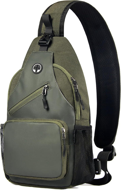 Javolto Sling Bag for Men Crossbody Backpack, Small Sling Backpack Mens Shoulder Bag, Casual Daypack Hiking Bag for Travel