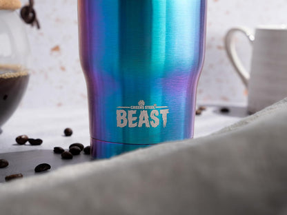 Beast 10 oz Tumbler Stainless Steel Vacuum Insulated Coffee Ice Cup Double Wall Travel Flask (Arctic White)