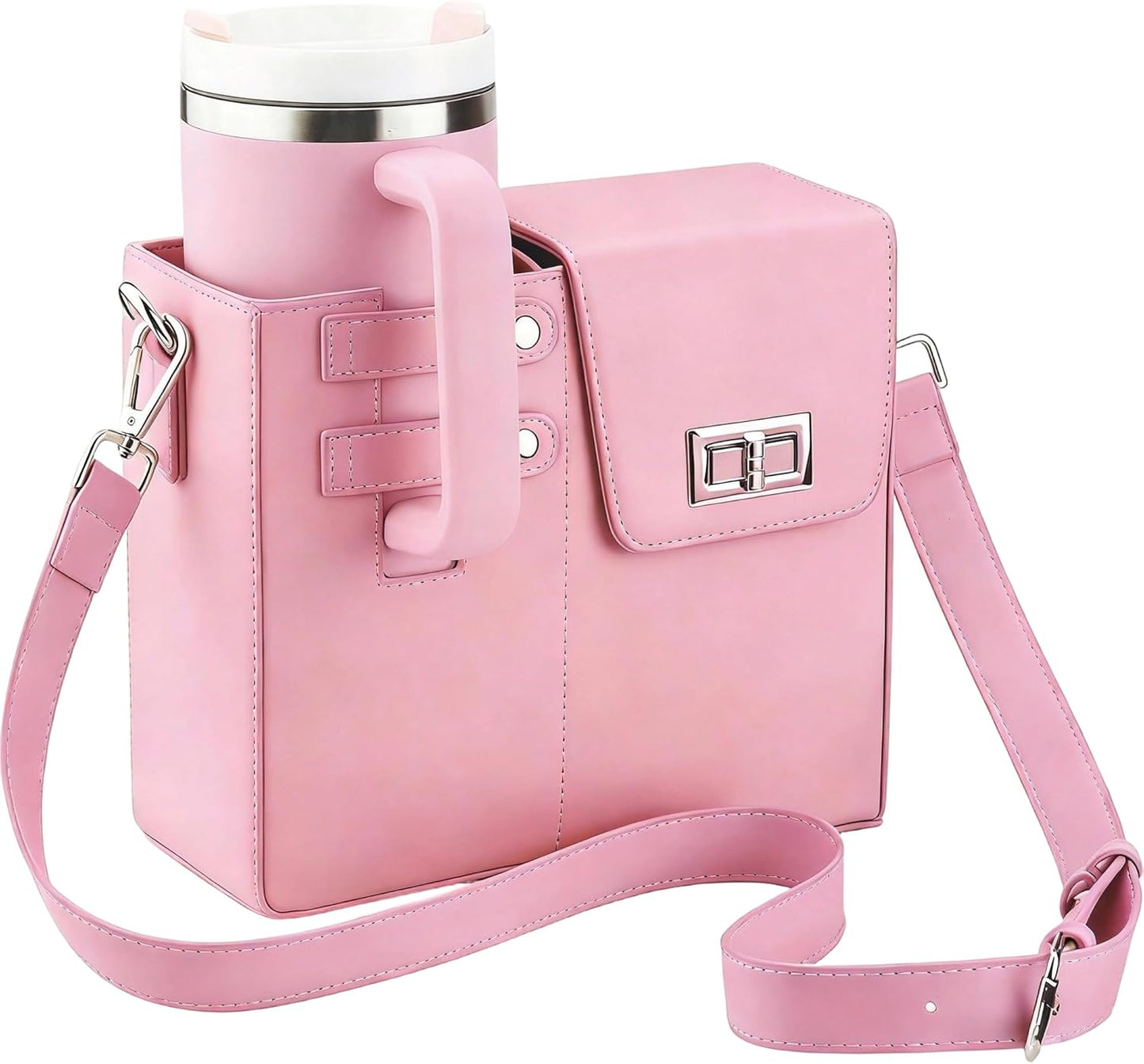 Stanley Purse Cup Holder for 40oz - Portable Crossbody Tumbler Bag with Strap, Water Bottle Carrier for Outdoor Travel