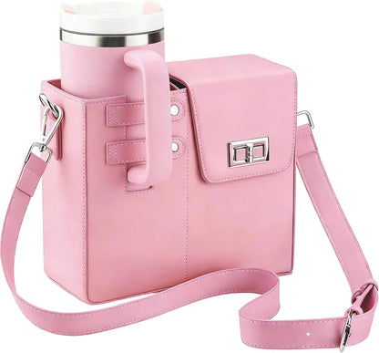 Stanley Purse Cup Holder for 40oz - Portable Crossbody Tumbler Bag with Strap, Water Bottle Carrier for Outdoor Travel