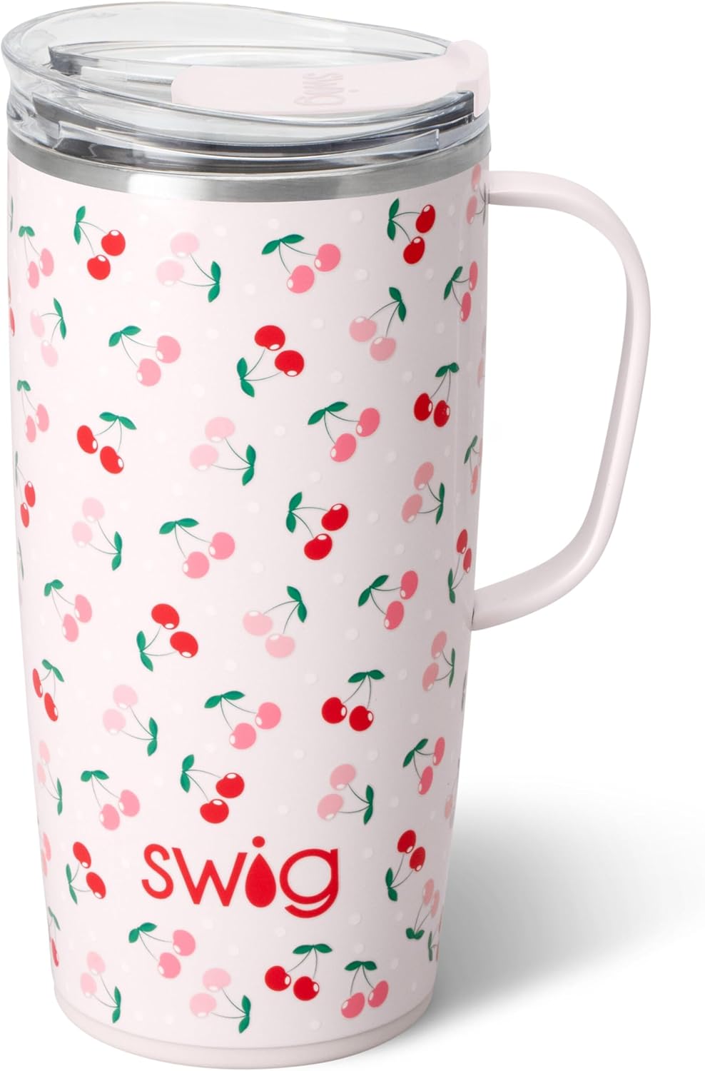 Swig Life 18oz Travel Mug, Insulated Tumbler with Handle and Lid, Cup Holder Friendly, Dishwasher Safe, Stainless Steel, Travel Coffee Cup (Honey Meadow)