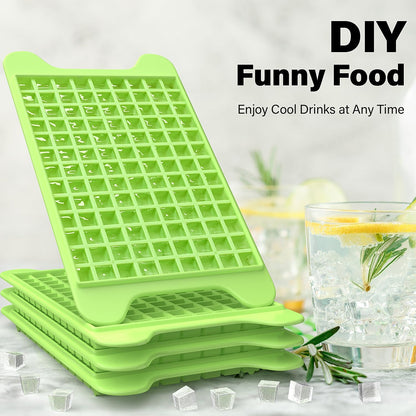 Mini Ice Cube Tray for Freezer: FDDBI Small Ice Trays for Freezer with Bin - 117×4PCS Easy Release Nugget Ice Tray - Crushed Ice Tray with Container