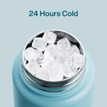 ENCOOL Insulated Water Bottle with Straw Stainless Steel Water Bottle, Leak-Proof, BPA-Free, Double Wall Vacuum Keeps Cold for 24 Hours for Sports, Travel, School (26 oz, Cotton Candy) - Colors B