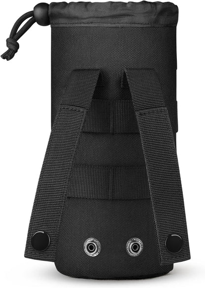 Gonex Tactical MOLLE Water Bottle Pouch, Drawstring Open Top & Mesh Bottom Travel Water Bottle Bag Hydration Carrier