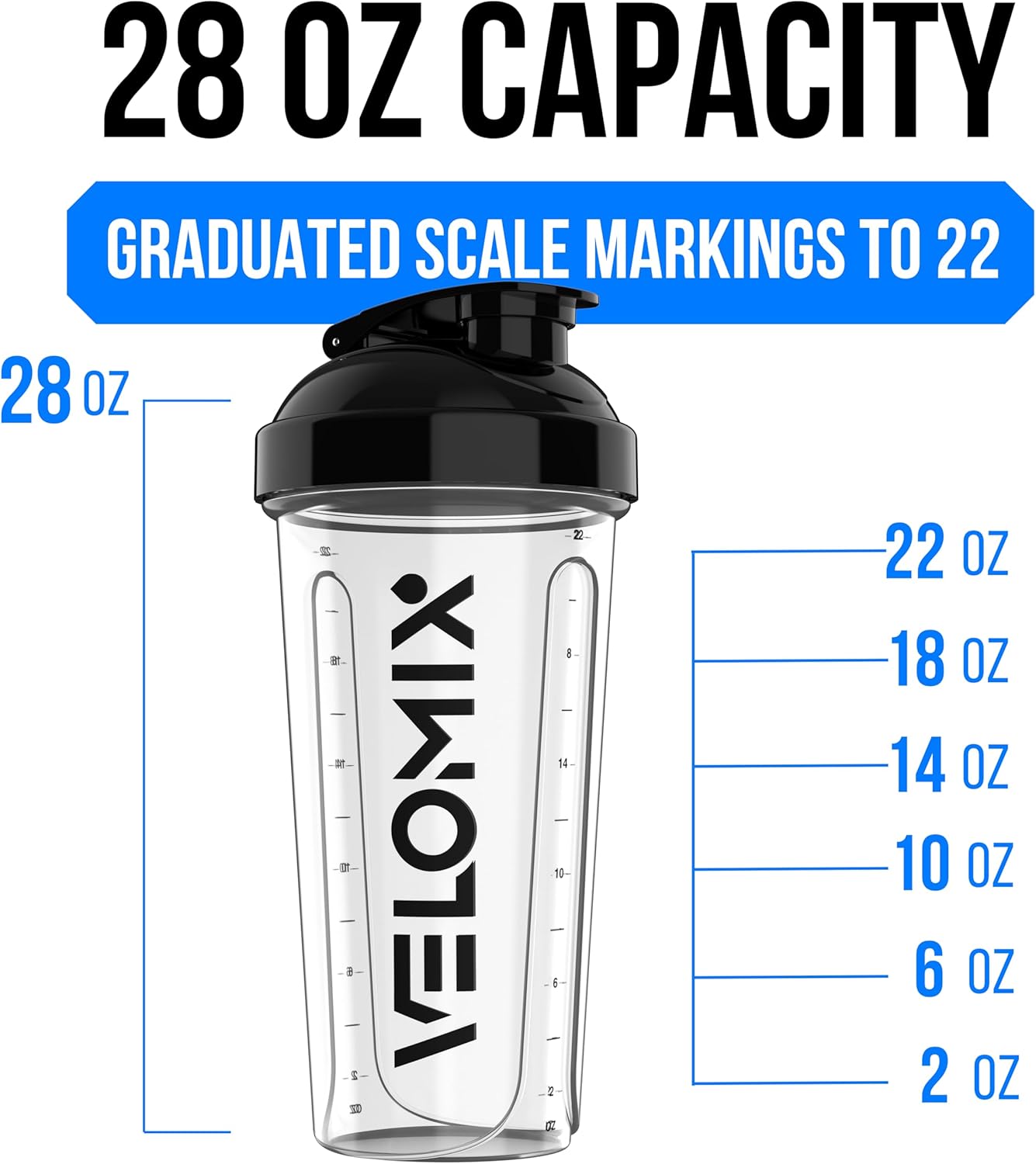 VELOMIX -4 Pack- 28 oz Protein Shaker Bottles for Protein Mixes - 4x Wire Whisk | Leak Proof Shaker Cups for Protein Shakes | Stackable Protein Shaker Bottle Pack (A1) Silver Aurora