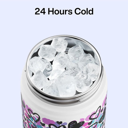 ENCOOL Insulated Water Bottle with Straw Stainless Steel Water Bottle, Leak-Proof, BPA-Free, Double Wall Vacuum Keeps Cold for 24 Hours for Sports, Travel, School (26 oz, Cotton Candy) - Colors C