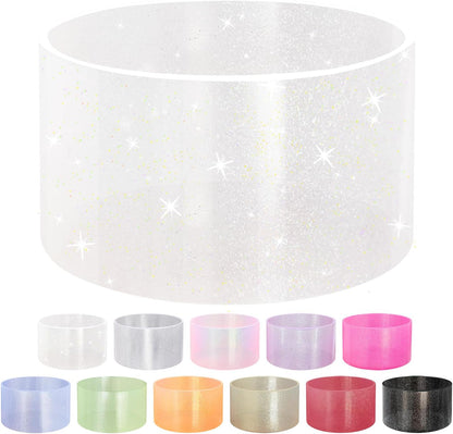 Jelly Luster Glitter Silicone Transparent Boot for Stanley 20-40oz, Compatible with Hydro Flask or Other Water Bottle Tumbler, 2.85-3.0 inch Protective Anti-Slip Bottom Sleeve Cover