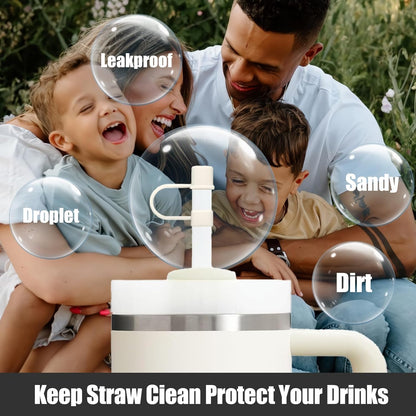 7Pcs Straw Cover Cap for Stanley Cup,Simple 10mm(0.4inch) Silicone Straw Toppers for Stanley 40&30oz Tumbler Accessories-Multicolor