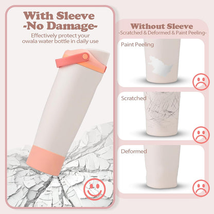 2PCS Silicone Boots for Owala 30oz & 40oz FreeSip Sway Bottles & Tumblers – Non-Slip, Scratch-Resistant, Stability Enhancer for Owala Accessories (Eucalyptus Green) - Colors A