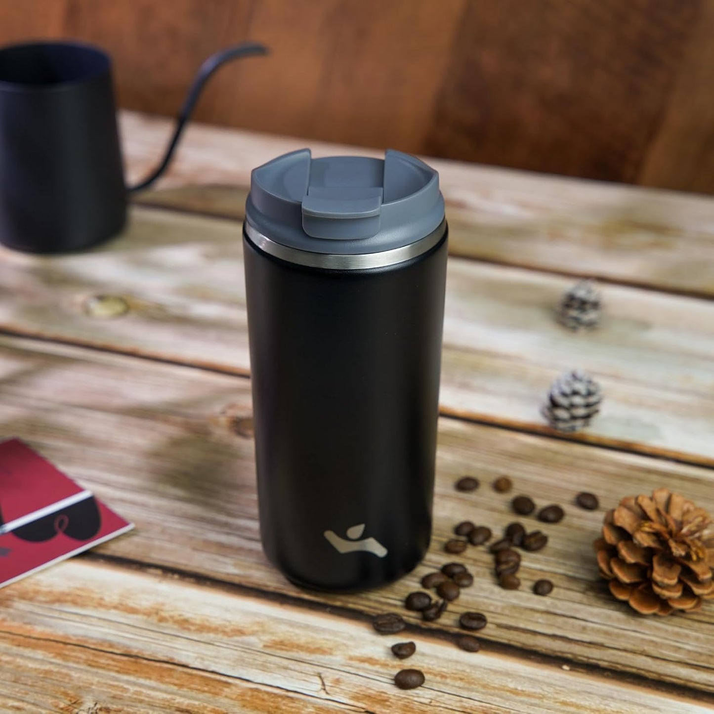 Konokyo Tumbler with Lid, 16 oz Travel Coffee Mug Double Wall Vacuum Stainless Steel Thermal Metal Cup Insulated Water Bottle,Navy Blue