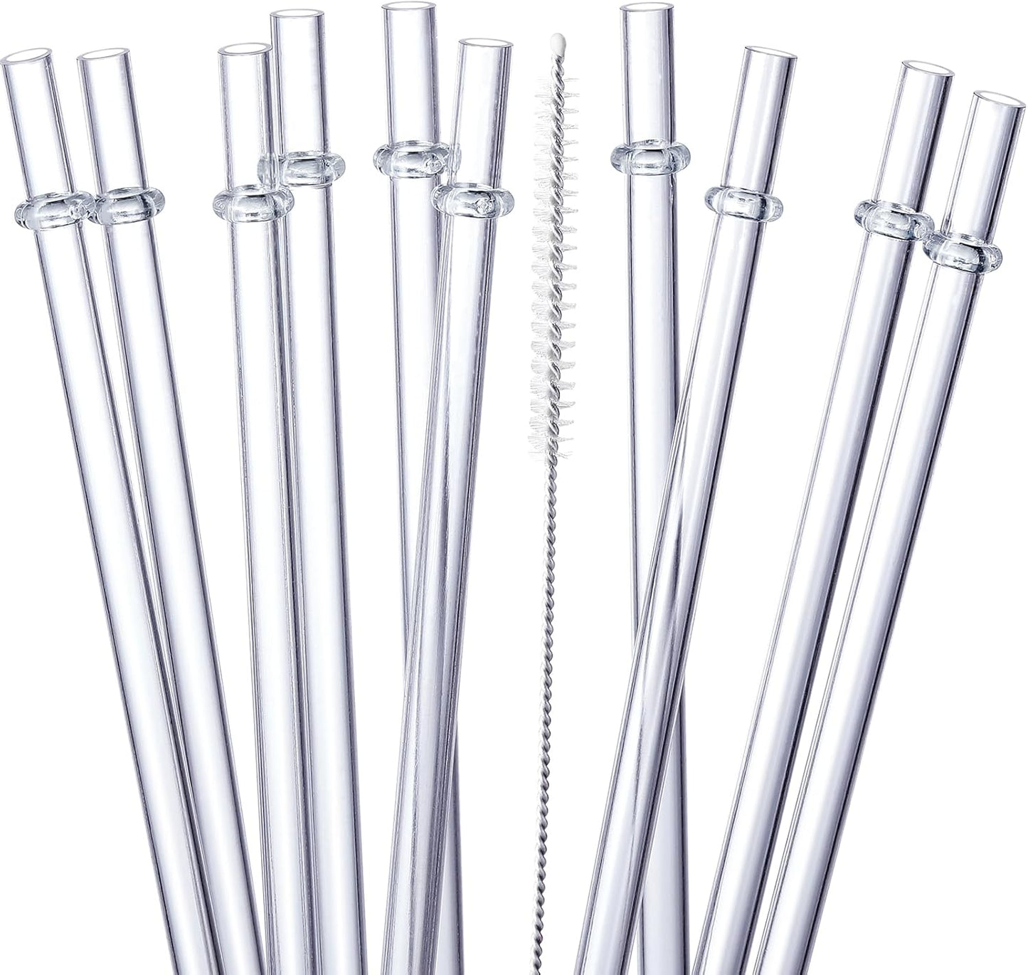 24 PCS, Reusable Straws with 4 Brushes, 10.5" Long Tritan Hard Plastic Straws, 12 Colors Translucent Replacement Drinking for 16OZ-32 OZ Tumblers, Cups, Jars, Stanley, YETI, Starbucks, BPA Free