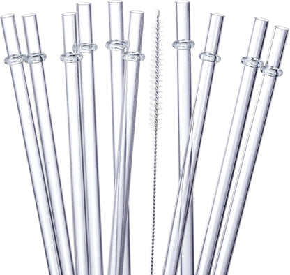 24 PCS, Reusable Straws with 4 Brushes, 10.5" Long Tritan Hard Plastic Straws, 12 Colors Translucent Replacement Drinking for 16OZ-32 OZ Tumblers, Cups, Jars, Stanley, YETI, Starbucks, BPA Free