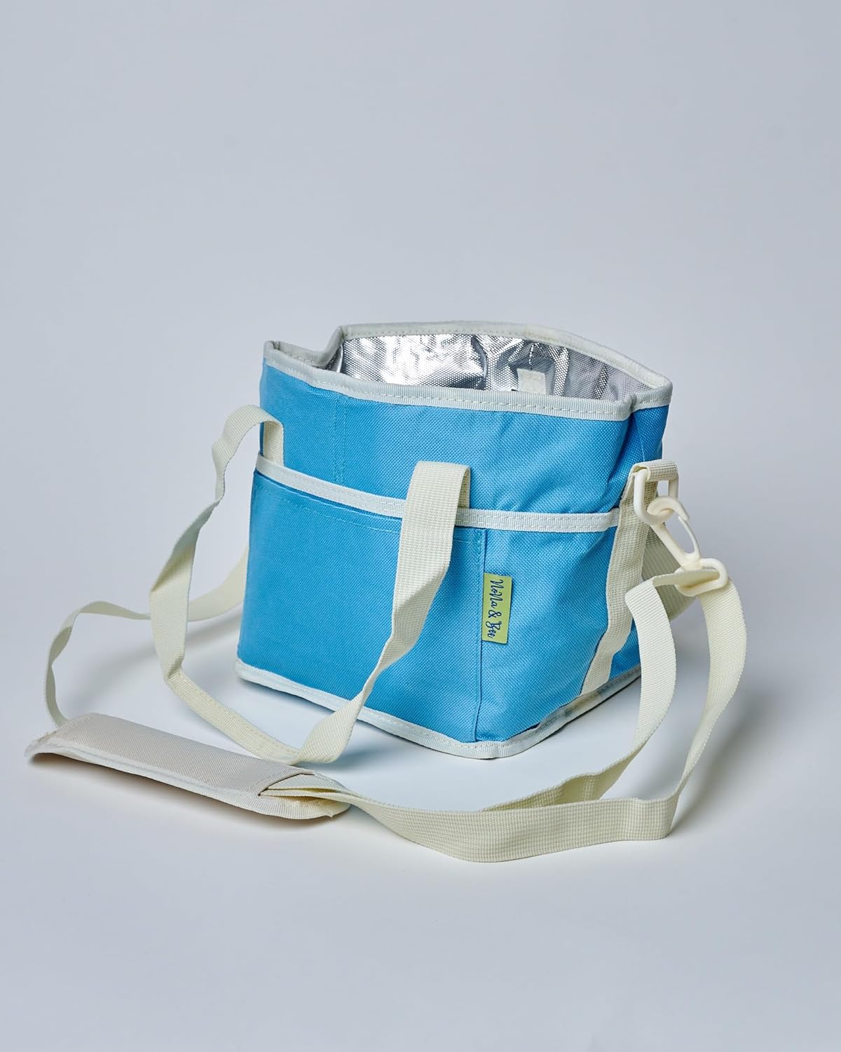 NoNa & Bee 4 Water Bottle Holder with Strap | Family Size 4 Compartment Drink Bag, Multiple Tumbler Carrier Caddy | Adjustable Fits Large & Small Drinks | Hands Free, Won't Tip Over in Car