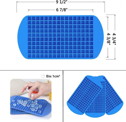 Mini Ice Cube Trays for Freezer 1 Pack — 160 Small Crushed Ice Cube Molds, BPA Free Food Grade Silicone, Easy Release Stackable Trays for Iced Coffee, Whiskey, Cocktail & Drinks