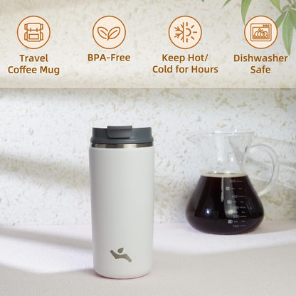 Konokyo Tumbler with Lid, 16 oz Travel Coffee Mug Double Wall Vacuum Stainless Steel Thermal Metal Cup Insulated Water Bottle,Navy Blue
