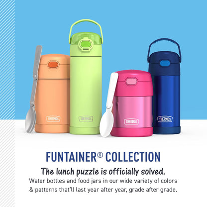 THERMOS FUNTAINER Water Bottle with Straw - 12 Ounce - Kids Stainless Steel Vacuum Insulated Water Bottle with Lid, Bluey - Colors B
