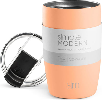 Simple Modern Voyager Tumbler with Flip Lid | Travel Coffee Mug | Insulated Stainless Steel Cold Brew Iced or Hot Coffee Cup | Gifts for Women Men Her Him | 16oz, Almond Birch
