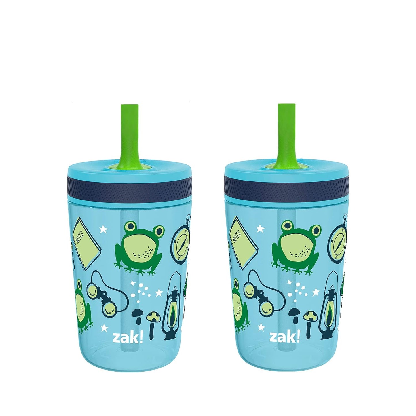 Zak Designs 15oz Bluey Kelso Tumbler Set, Leak-Proof Screw-On Lid with Straw Made of Durable Plastic and Silicone, Perfect Bundle for Kids, 2 Count (Pack of 1) - Colors B