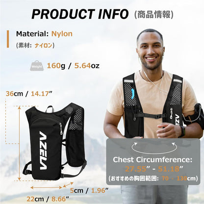 Azarxis Running Water Bottles Flask BPA Free Leakproof Hydration Vest Packs Waist Belt Replacement for Triathlon Marathon Hiking Cycling Climbing Runner