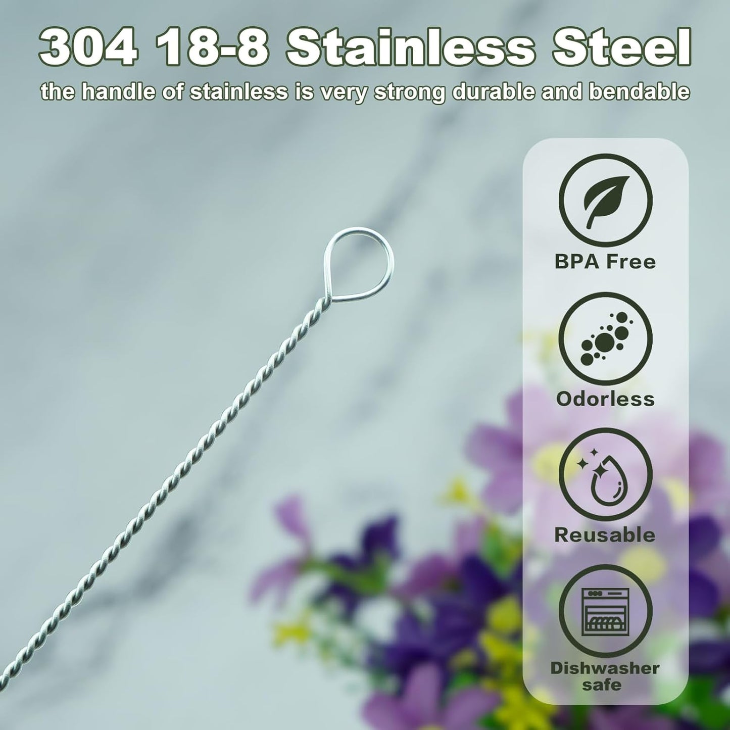 Straw Cleaner Brush for Stanley, 10Pcs Reusable Extra Long Straws Cleaning Brush for 14oz 20oz 30oz 40oz Stanley Mug, Cleaning Brushs for All Plastic, Glass, Stainless and Silicone Straw
