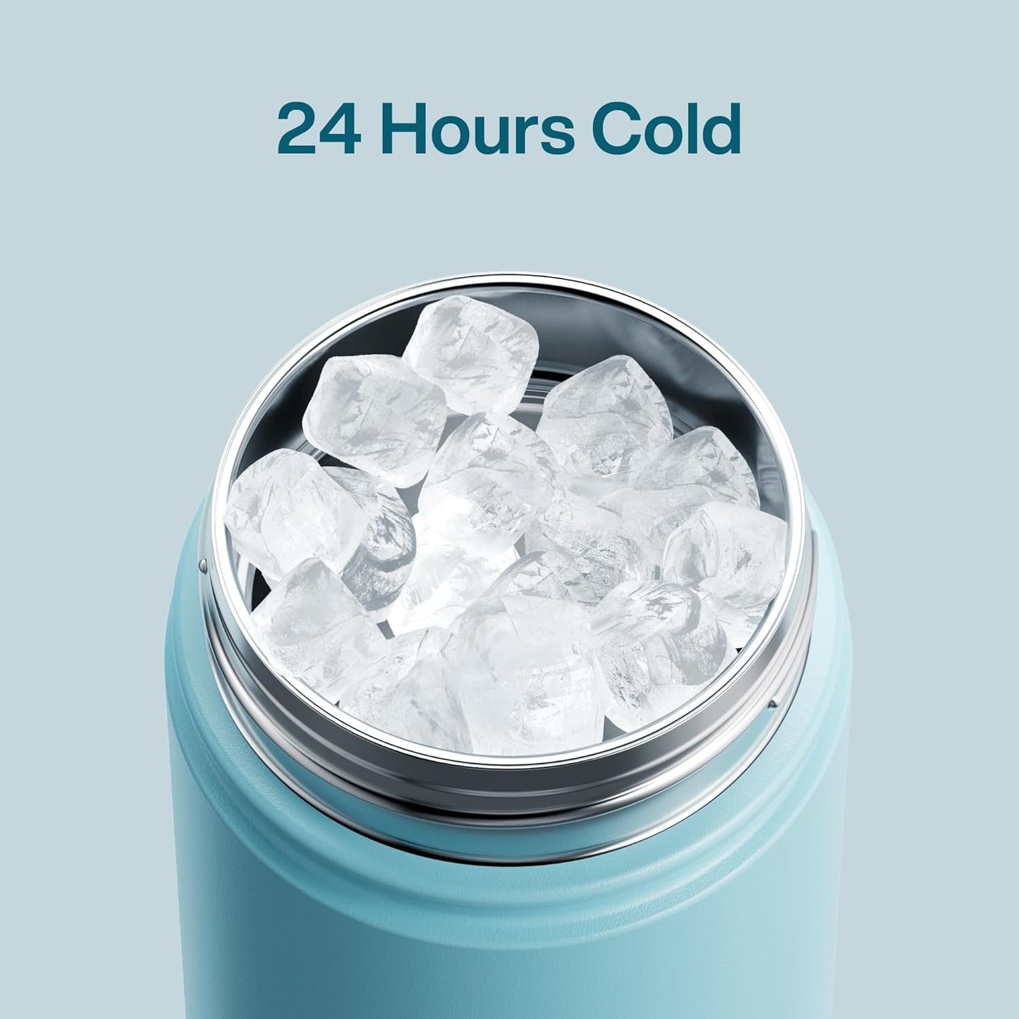 ENCOOL Insulated Water Bottle with Straw Stainless Steel Water Bottle, Leak-Proof, BPA-Free, Double Wall Vacuum Keeps Cold for 24 Hours for Sports, Travel, School (26 oz, Cotton Candy) - Colors B