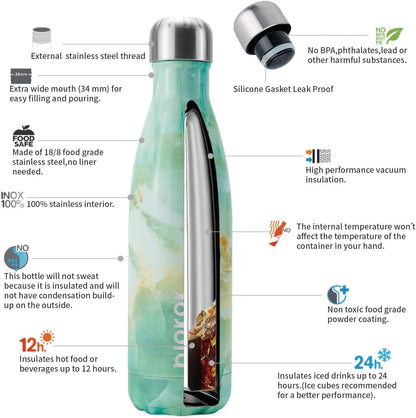 BJPKPK Insulated Water Bottle 12oz Small Stainless Steel Water Bottles Reusable Metal Thermal Keep Cold and Hot,Dreamy Purple - Colors B