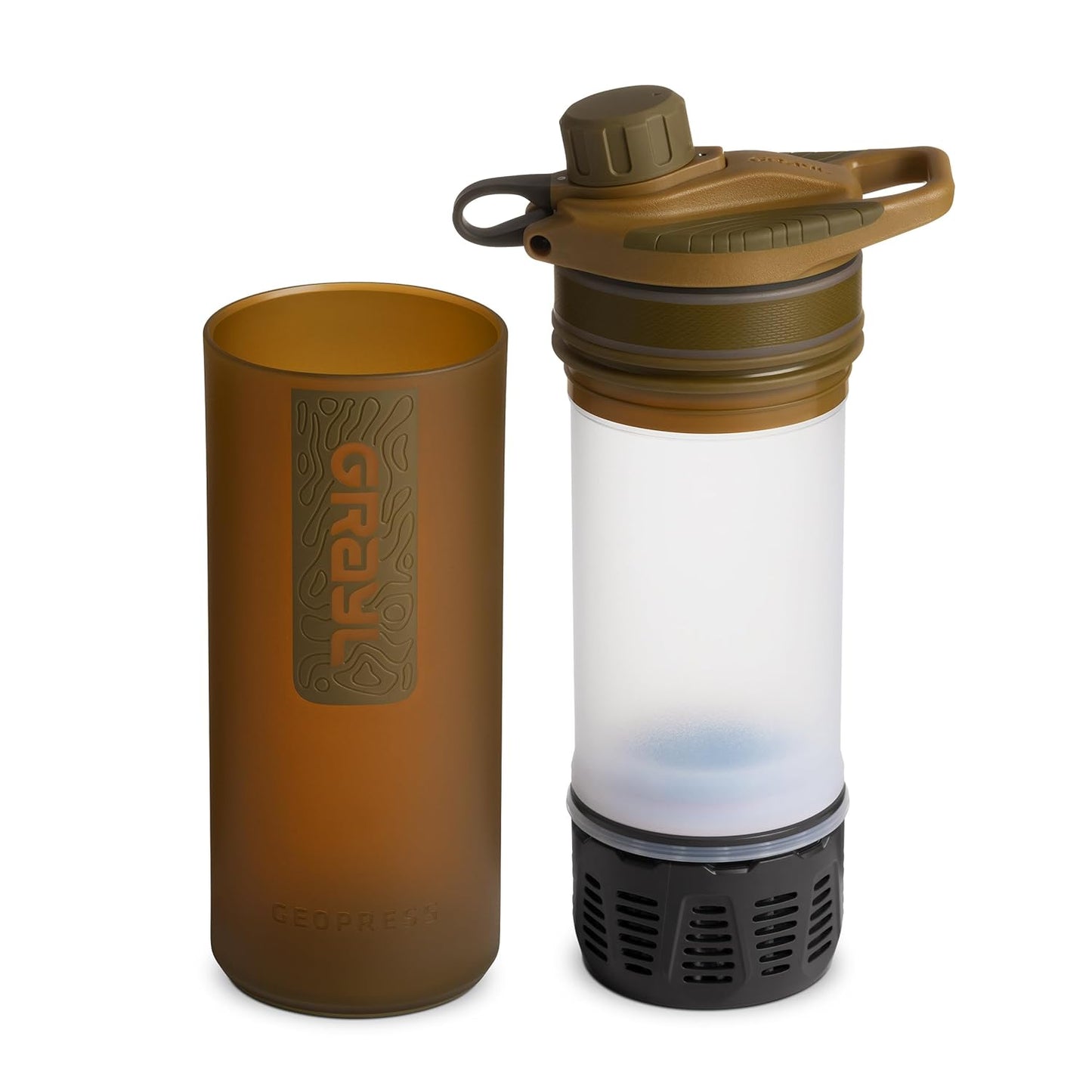 GRAYL GeoPress 24 oz Water Purifier Bottle - Filter for Hiking, Camping, Survival, Travel (Bali Blue)