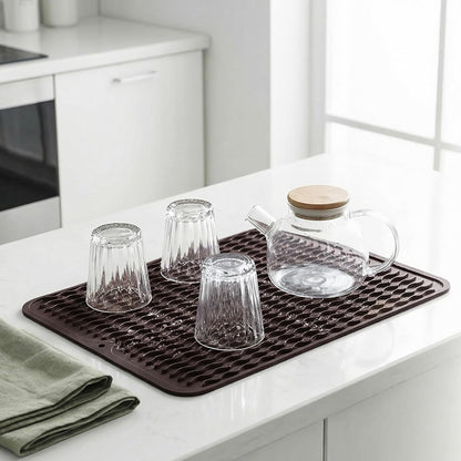 MicoYang Silicone Dish Drying Mat for Multiple Usage,Easy clean,Eco-friendly,Heat-resistant Silicone Mat for Kitchen Counter,Sink,Bar,Bottle,or Cup Green M 17 inches x 6 inches