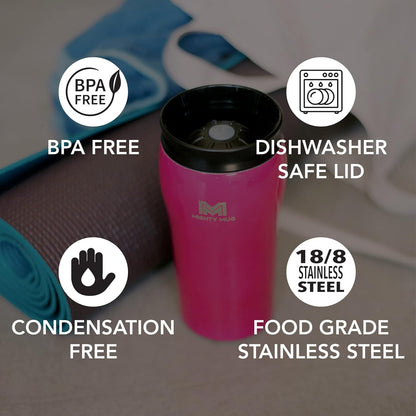Mighty Mug | The Untippable Mug | Grips When Hit, Lifts for Sips | Insulated Stainless Steel Tumbler | Cupholder Friendly | Gifts for Women Men All | Leakproof | 6 Hour Hot / 24 Cold | 16oz | Teal