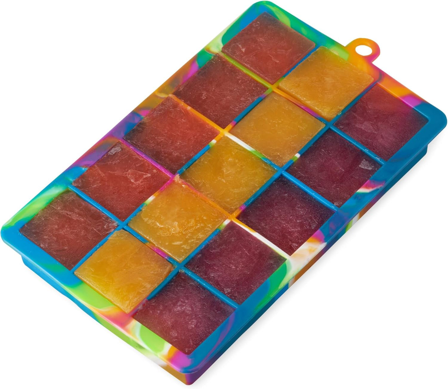 Host Ice Cube Tray, Makes Four 5-Inch Long Cubes, Durable Silicone Trays with Easy Release Design, Perfect for Water Bottles and Highball Glasses, Home Bar Accessories, Set of 1, Marble