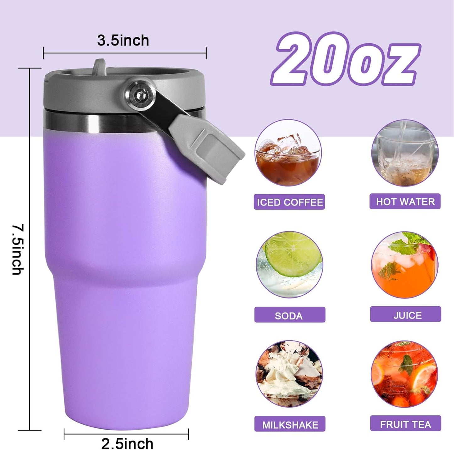 30 oz Tumbler with Handle and Straw Lid, Double Walled Vacuum Insulated Water Bottle Leakproof Tumbler Travel Coffee Mug Thermal Cup, Cupholder Friendly for Office, Home, Sport, Pink