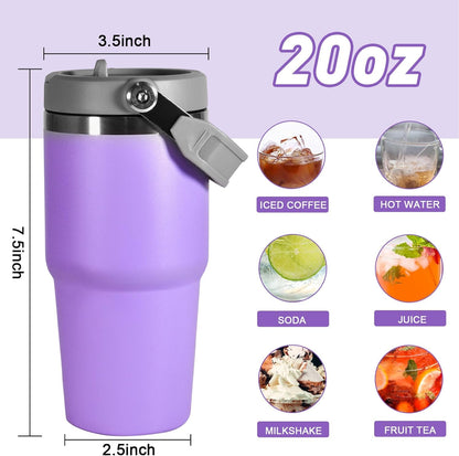 30 oz Tumbler with Handle and Straw Lid, Double Walled Vacuum Insulated Water Bottle Leakproof Tumbler Travel Coffee Mug Thermal Cup, Cupholder Friendly for Office, Home, Sport, Pink