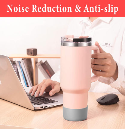 KTKUDY 2Pcs Silicone Boot for Stanley Quencher Tumbler 30 oz 40 oz & IceFlow 20 oz 30 oz & Fit Owala Freesip Water Bottle & Fit Hydro Flask & More - Cup Bottom Accessories Fit Stanley Cup