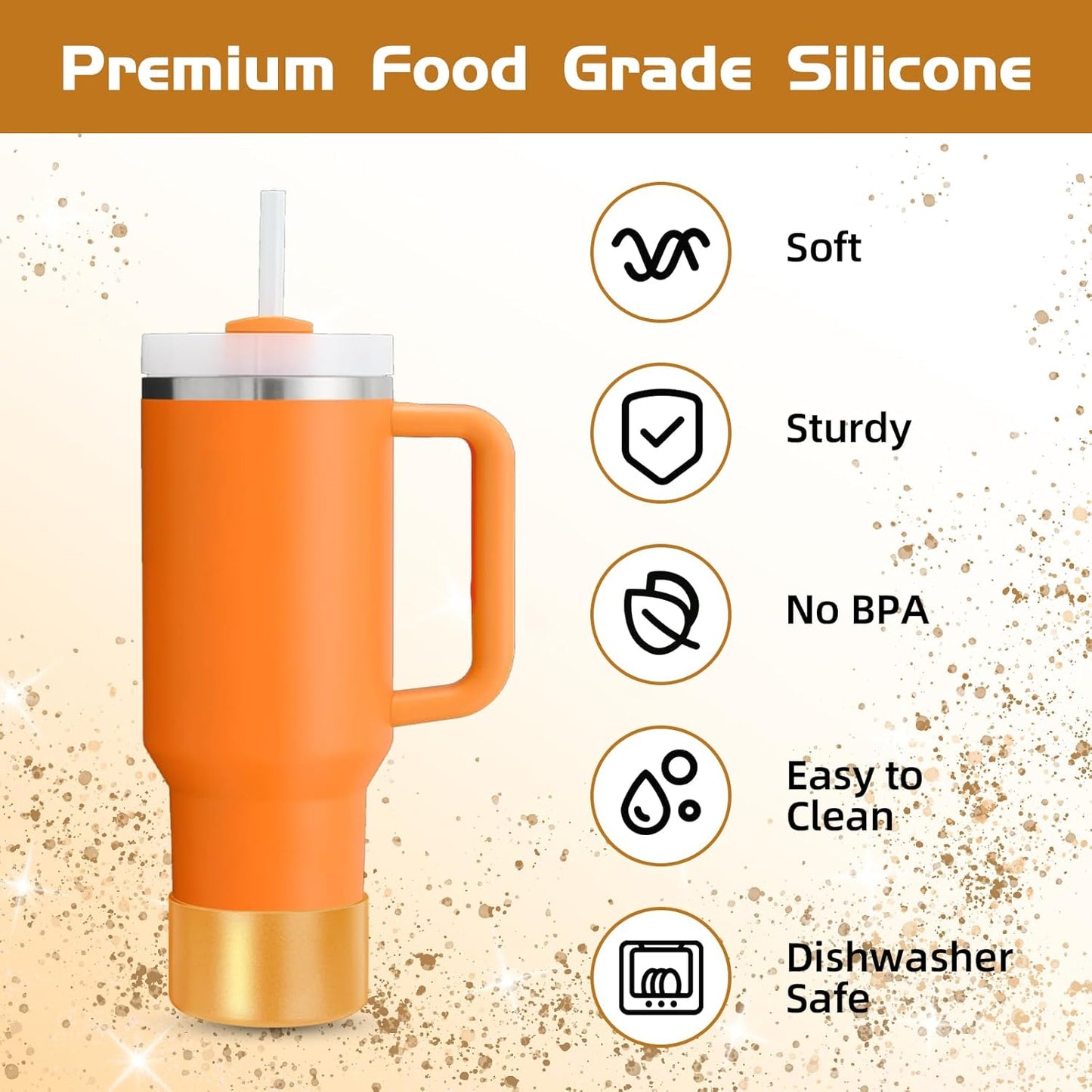 Glossy Gradient Silicone Boot, Compatible with Stanley H2.0 20-40oz & IceFlow 20-30oz, Chameleon Metallic Shimmer Cup Sleeve Protector for Hydroflask and Bottle Bottom with 2.8-3in