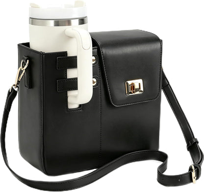 Stanley Purse Cup Holder for 40oz - Portable Crossbody Tumbler Bag with Strap, Water Bottle Carrier for Outdoor Travel