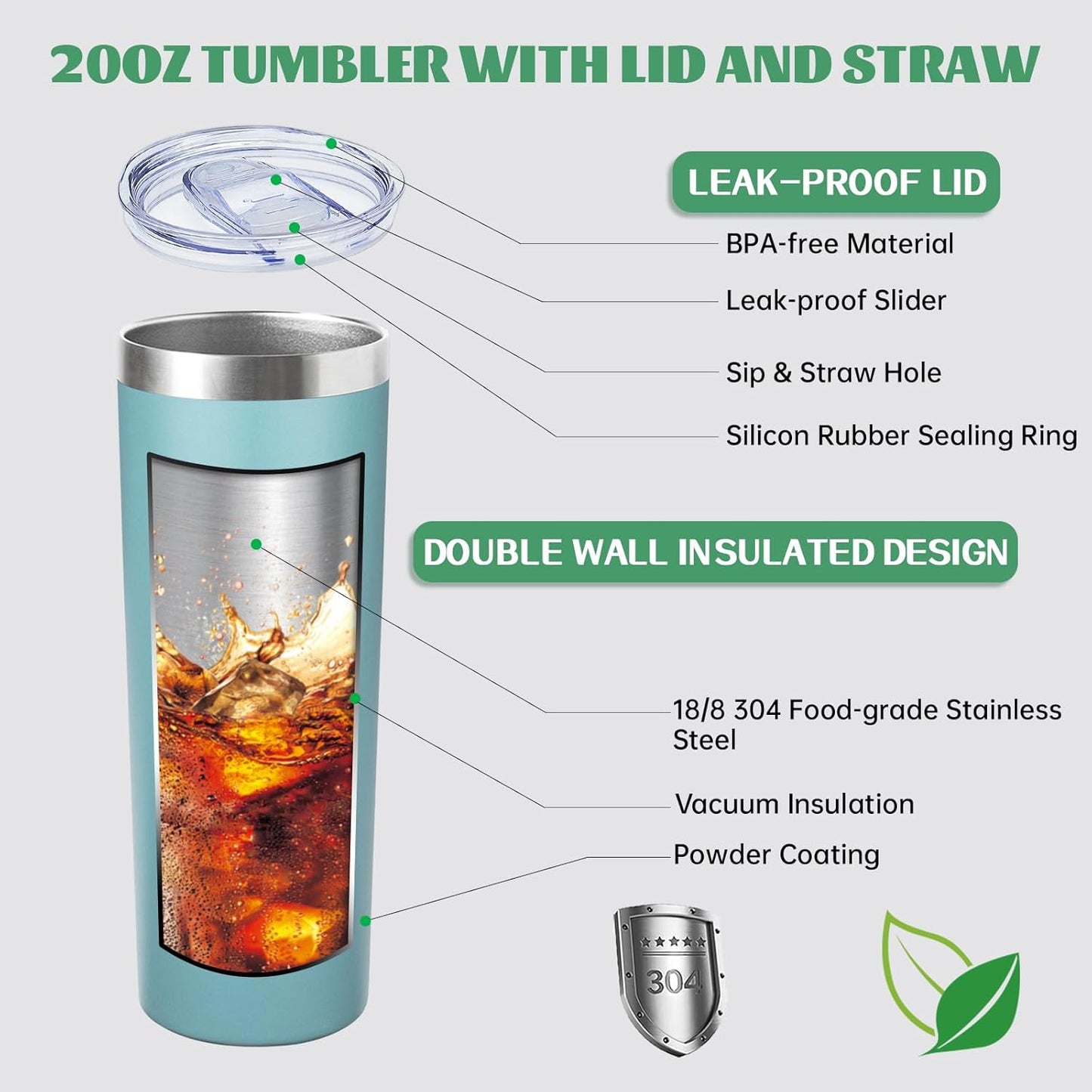 20 oz Skinny Tumblers with Lid and Straw,Stainless Steel Vacuum Insulated Tumbler Cup Double Wall Travel Coffee Mug, Thermal Water Tumbler for Hot and Cold Drinks(Rose Gold,1)