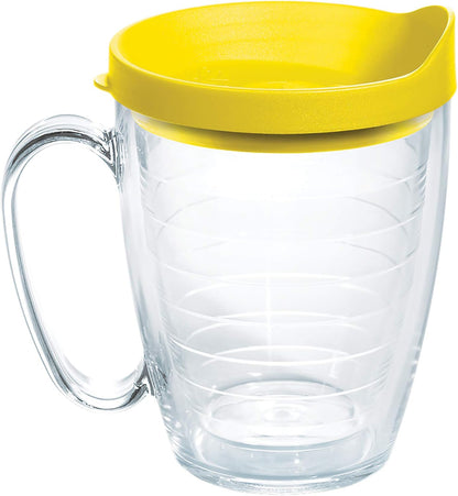 Tervis Clear & Colorful Lidded Made in USA Double Walled Insulated Tumbler Travel Cup Keeps Drinks Cold & Hot, 24oz, Black Lid, 1 Count (Pack of 1)