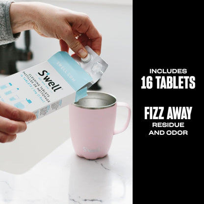 S'well Cleaning Tablets, 16 Tablets, Fast Acting Fizz Away Residue And Odor In Stainless Steel, Chlorine Free And Derived From Natural Substances
