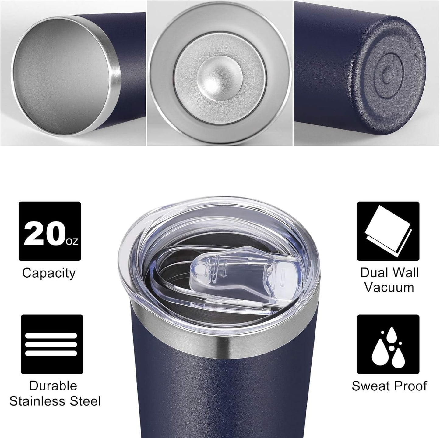VEGOND Stainless Steel Skinny Tumbler, 20 oz Vacuum Insulated Tumbler with Lid and Straw, Double Wall Coffee Cup, Travel Mug for Cold Hot Drinks, Light Pink 1 Pack