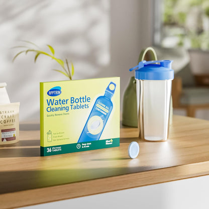 Water Bottle Cleaning Tablets, 18 Pack Bottle Clean Tablet Hydration Bladder Cleansing Tablets for Hydration Bladder, Water Bottle, Individually Packed, Apple Flavor