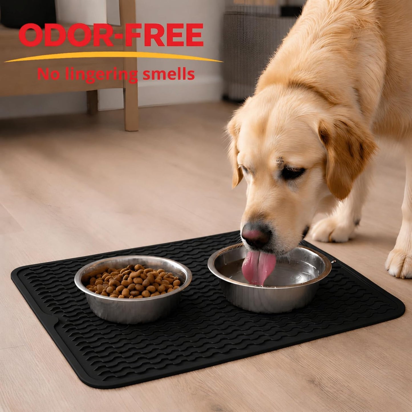 Silicone Drying Mat 16 × 12 – Gray Non-Slip Sink Mat for Kitchen Counter, Heat-Resistant Food-Grade Dish Pad, Easy-Clean Multipurpose Drawer Liner (Gray, 16'' x 12'')