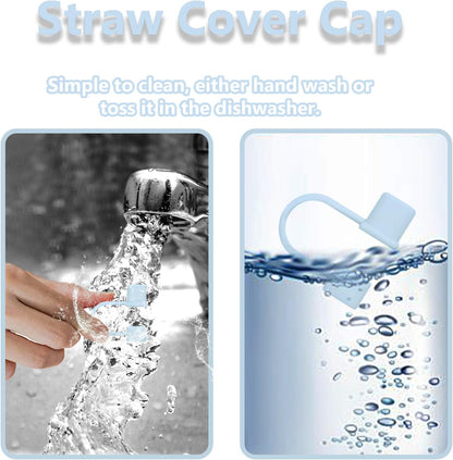 7Pcs Straw Cover Cap for Stanley Cup,Simple 10mm(0.4inch) Silicone Straw Toppers for Stanley 40&30oz Tumbler Accessories-Multicolor