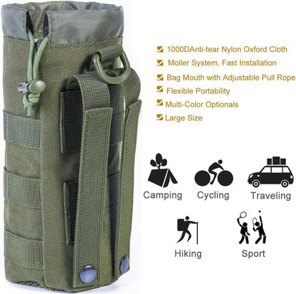Upgraded Tactical Drawstring Molle Water Bottle Holder Tactical Pouches