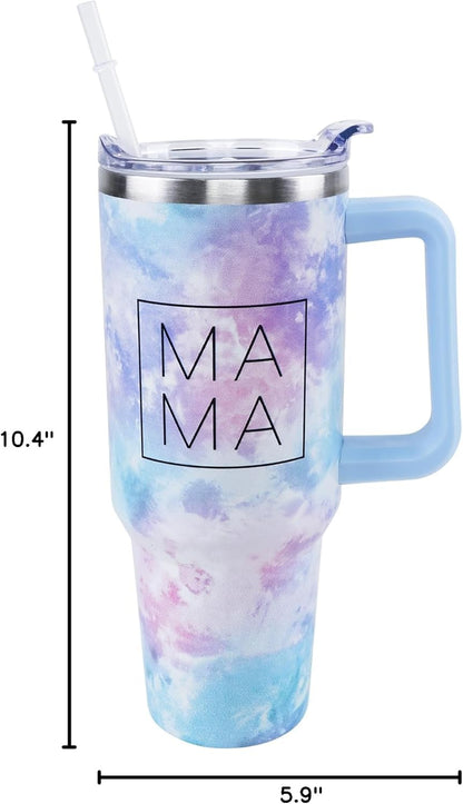 40 oz Tumbler with Handle and Straw Lid Leak Proof | You're Awesome Inspirational Mother's Day Birthday Gifts for Women Men Coworker Friends | Stainless Steel Cup Dishwasher Safe