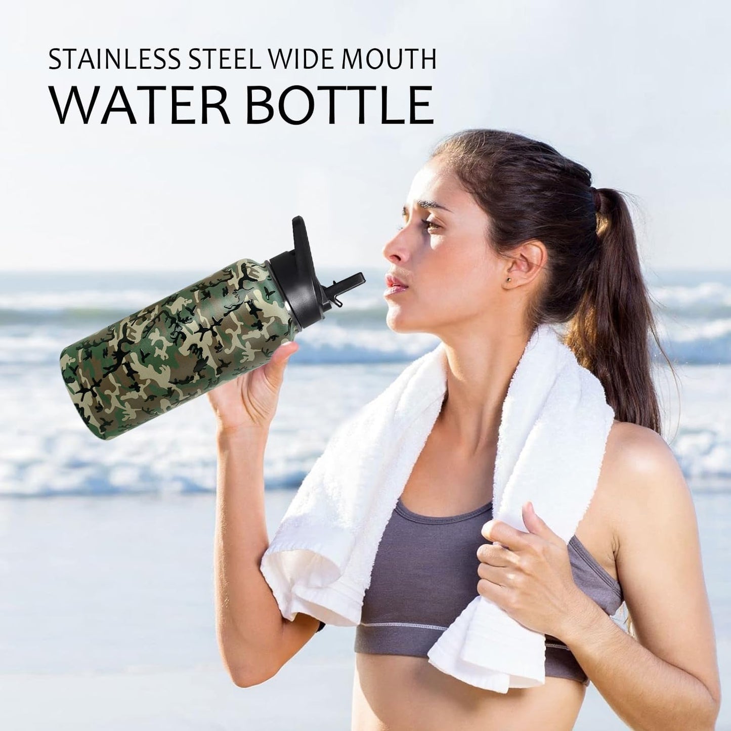 32 oz Pickleball Insulated Water Bottle with Straw - Pickleball Gym Hiking Sports Coffee Mug | Perfect Pickleball Gifts for Women, Pickleball Decor Accessories