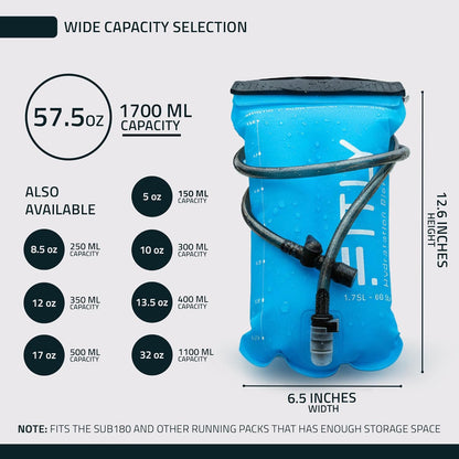 FITLY Soft Flask - Shrink As You Drink Soft Water Bottle for Hydration Pack - Folding Water Bottle Ideal for Running, Hiking, Cycling, Climbing & Rigorous Activity