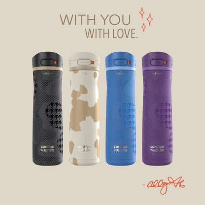 Contigo Jackson Chill 2.0, Vacuum-Insulated Stainless Steel Water Bottle with Secure Lid, Leak-Proof Travel Friendly, 20oz Capacity, Blueberry Color, Keeps Drinks Cold for 12 Hours