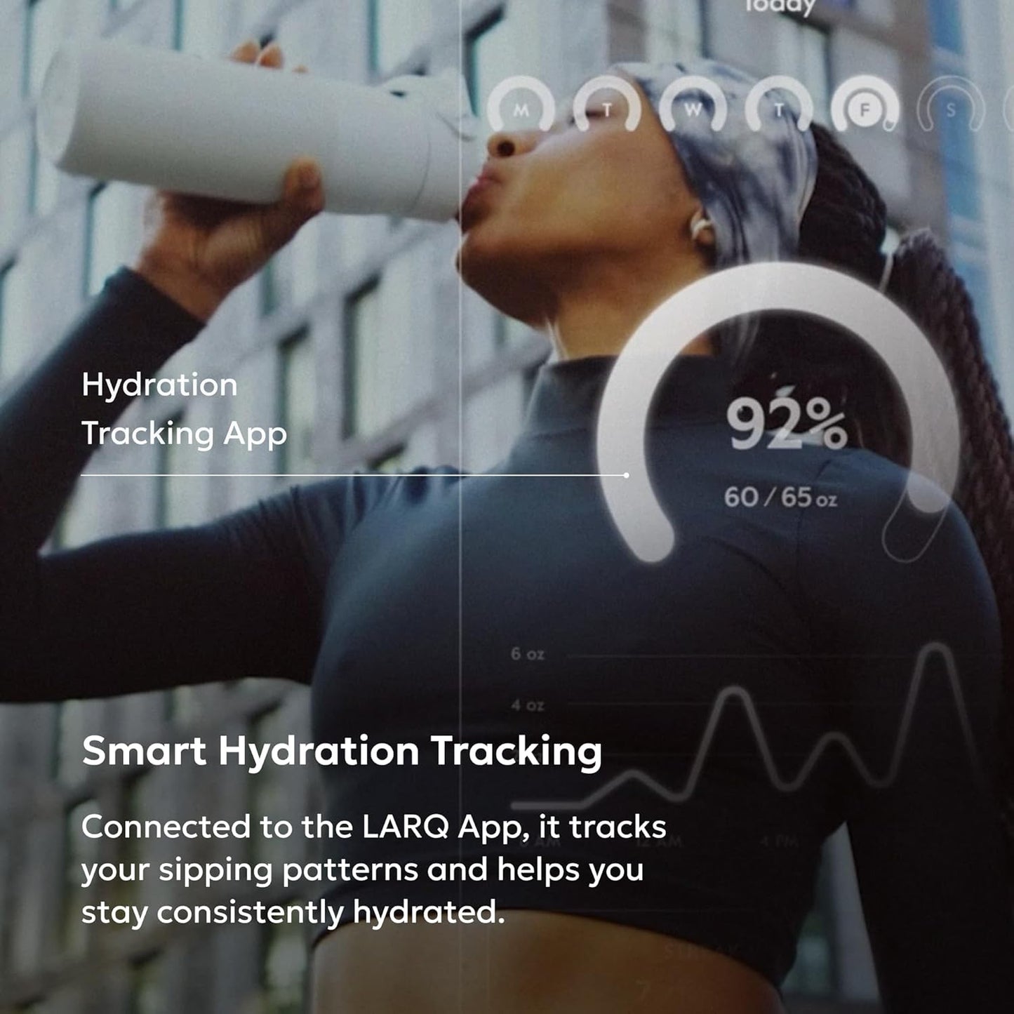LARQ PureVis 2 Self Cleaning Water Bottle - UV Water Purifier with Filter Straw, Smart App Hydration Tracking, Insulated Stainless Steel