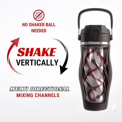 Earth Stone - 24oz Insulated Protein Shaker Bottle - Medical-Grade 316 Stainless Steel - Patent-Pending Clump-Free Design - Odor Proof & Leak-Proof Metal Blender Cup