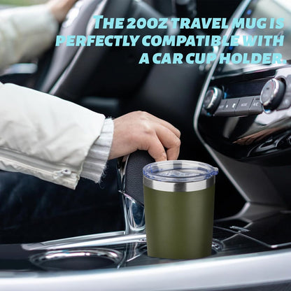20oz Tumbler with Straw and Brush, Stainless Steel Vacuum Insulated tumbler, Double Wall Insulated Coffee Tumbler for Outdoor, Home, Travel,Office (Buff,1pcs)